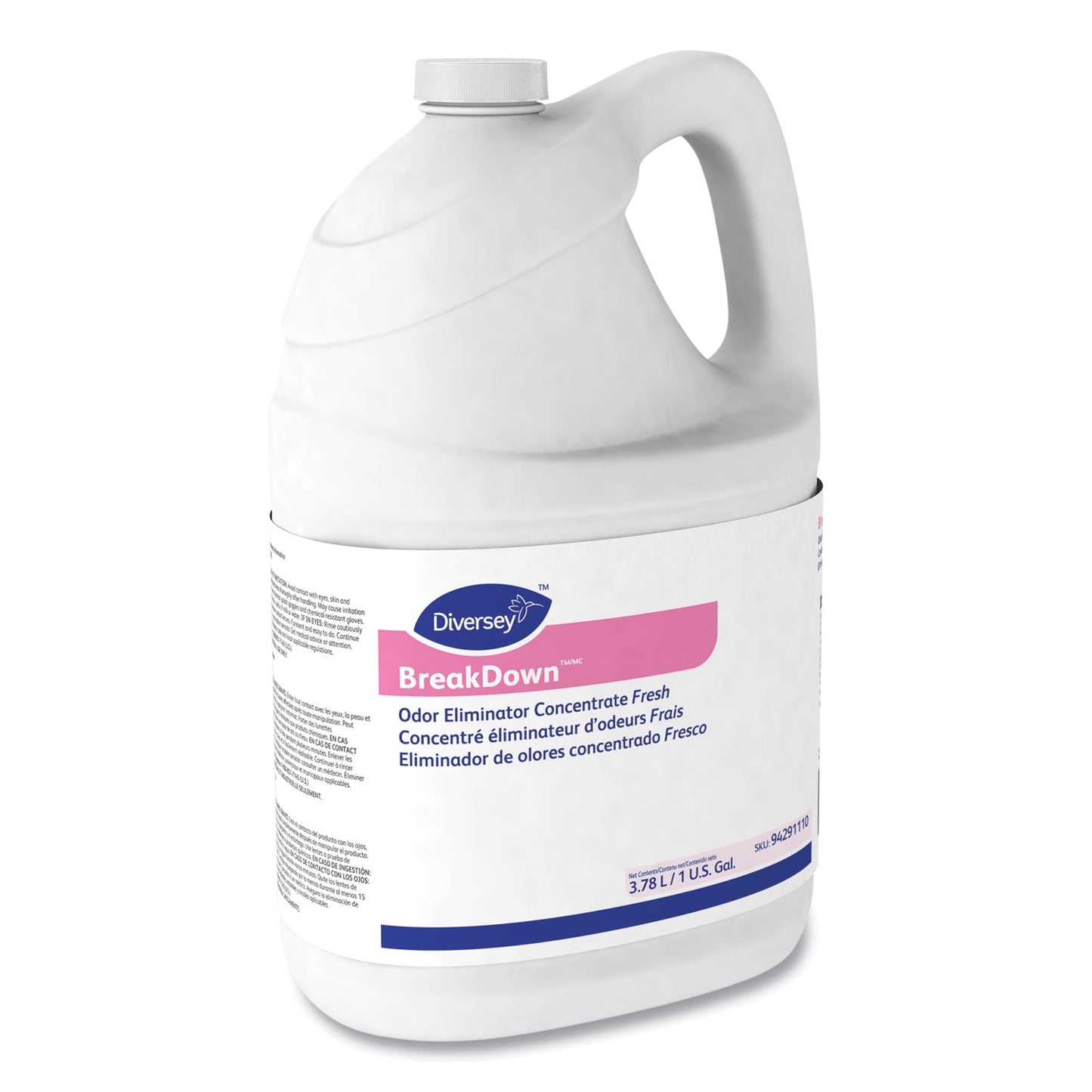 Diversey Breakdown Odor Eliminator, Fresh Scent, Liquid, 1 gal Bottle