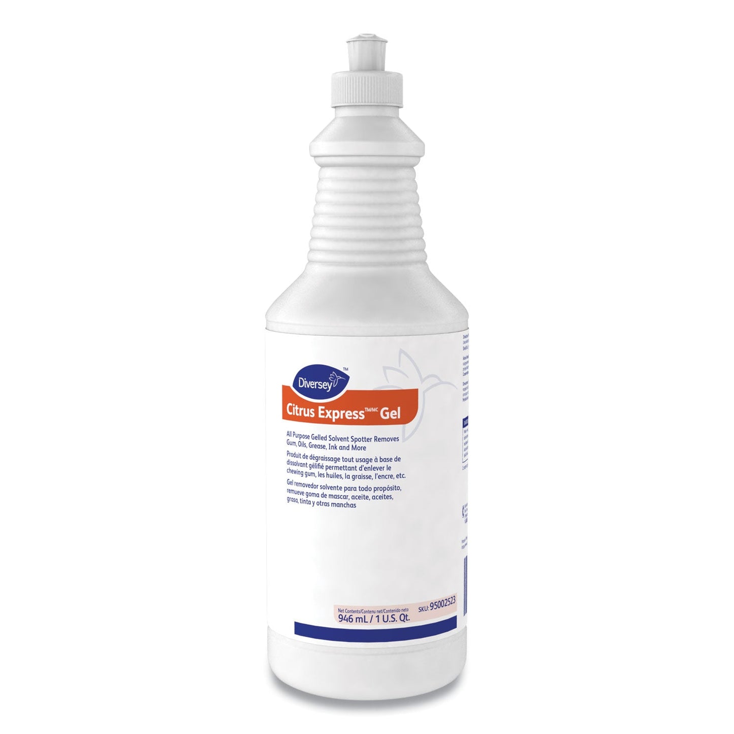 Diversey Citrus Express Gel Spotter, Citrus Scent, 32 oz Squeeze Bottle, 6/Carton