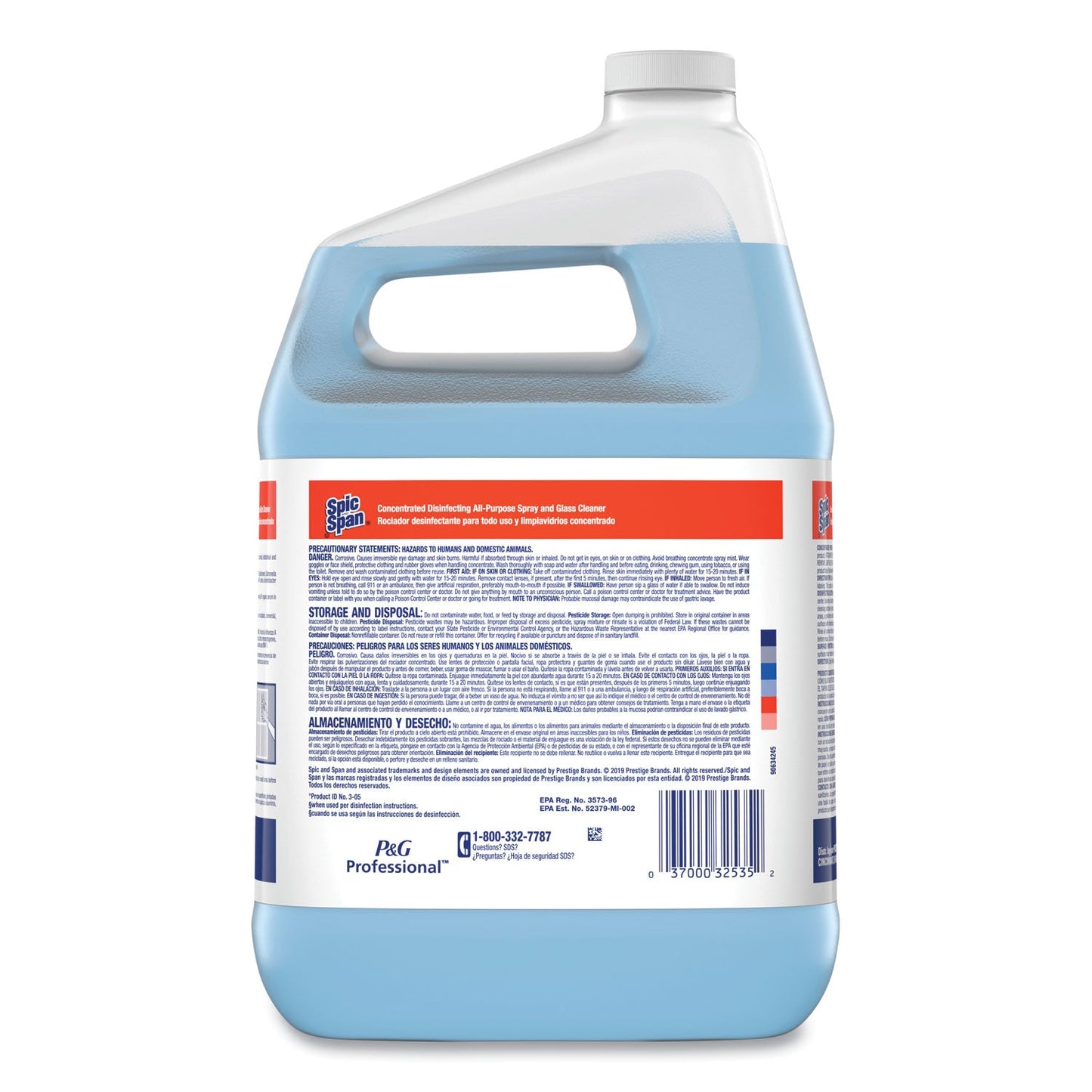 Spic and Span Disinfecting All-Purpose Spray and Glass Cleaner, Concentrated, 1 gal, 2/Carton