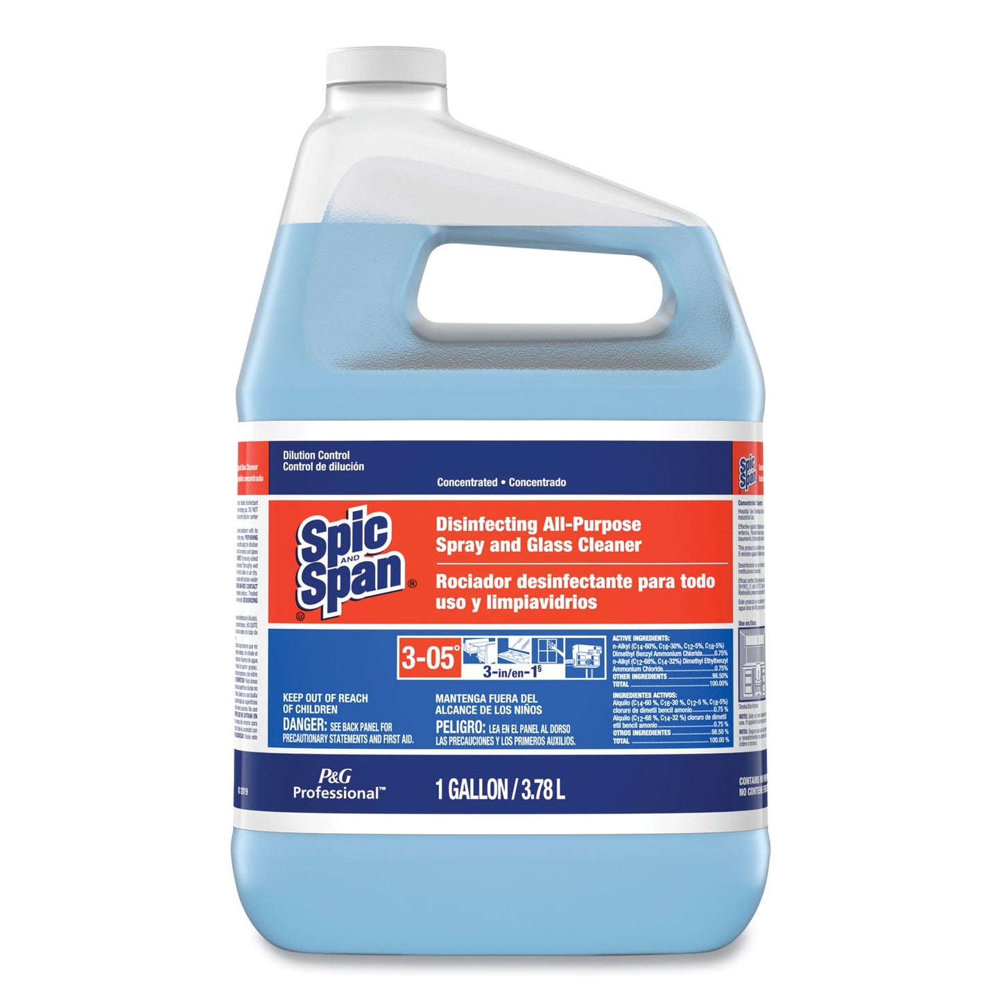 Spic and Span Disinfecting All-Purpose Spray and Glass Cleaner, Concentrated, 1 gal, 2/Carton