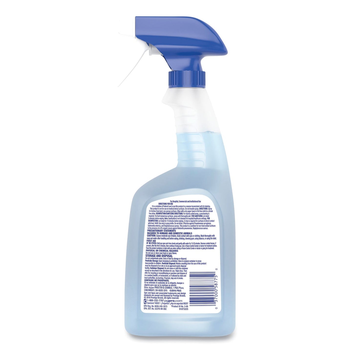 Spic and Span Disinfecting All-Purpose Spray and Glass Cleaner, Fresh Scent, 32 oz Spray Bottle, 6/Carton