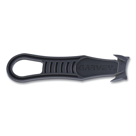 Garvey Safety Cutter Box Cutter Knife with Double Shielded Blade, 4" Plastic Handle, Black, 5/Pack