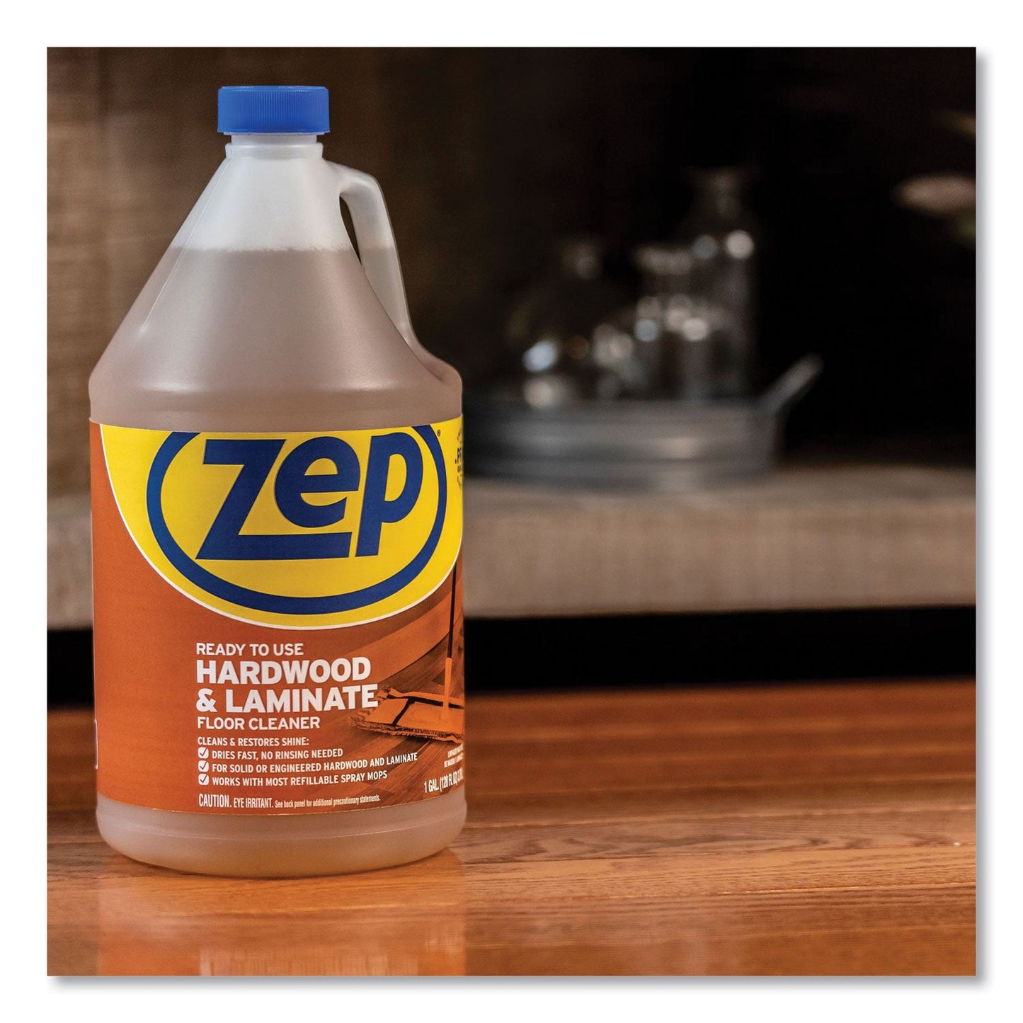 Zep Commercial Hardwood and Laminate Cleaner, Fresh Scent, 1 gal, 4/Carton