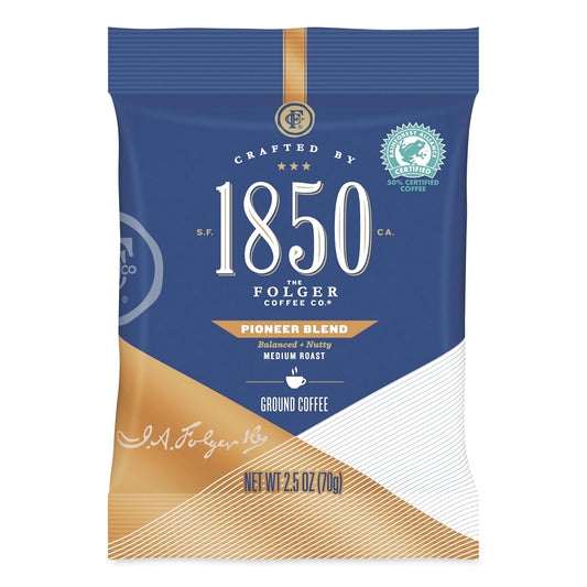 1850 Coffee Fraction Packs, Pioneer Blend, Medium Roast, 2.5 oz Pack, 24 Packs/Carton