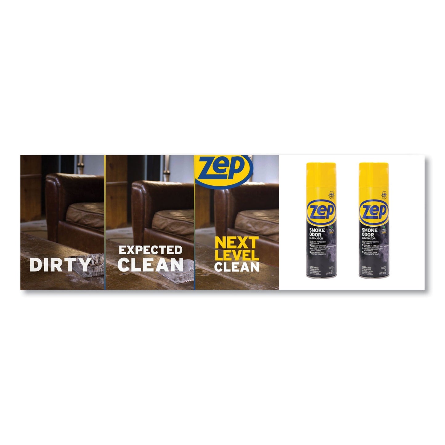 Zep Commercial Smoke Odor Eliminator, Fresh, 16 oz, 12/Carton