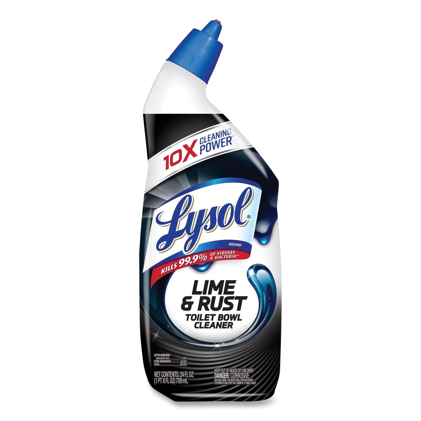 LYSOL Disinfectant Toilet Bowl Cleaner w/Lime/Rust Remover, Wintergreen, 24 oz