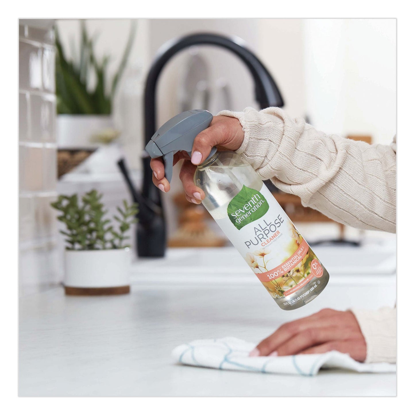 Seventh Generation Natural All-Purpose Cleaner, Morning Meadow, 23 oz Trigger Spray Bottle