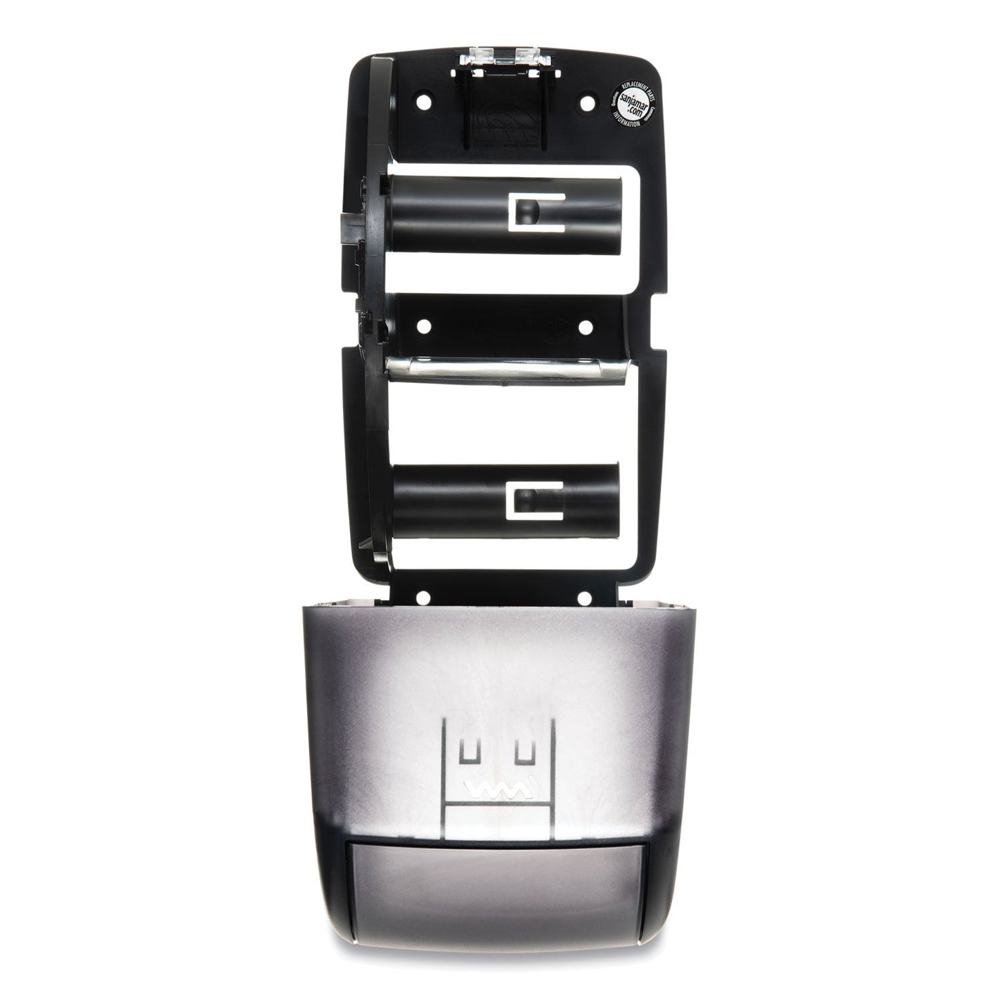 San Jamar Duett Standard Bath Tissue Dispenser, 2 Roll, 7.5 x 7 x 12.75, Black Pearl