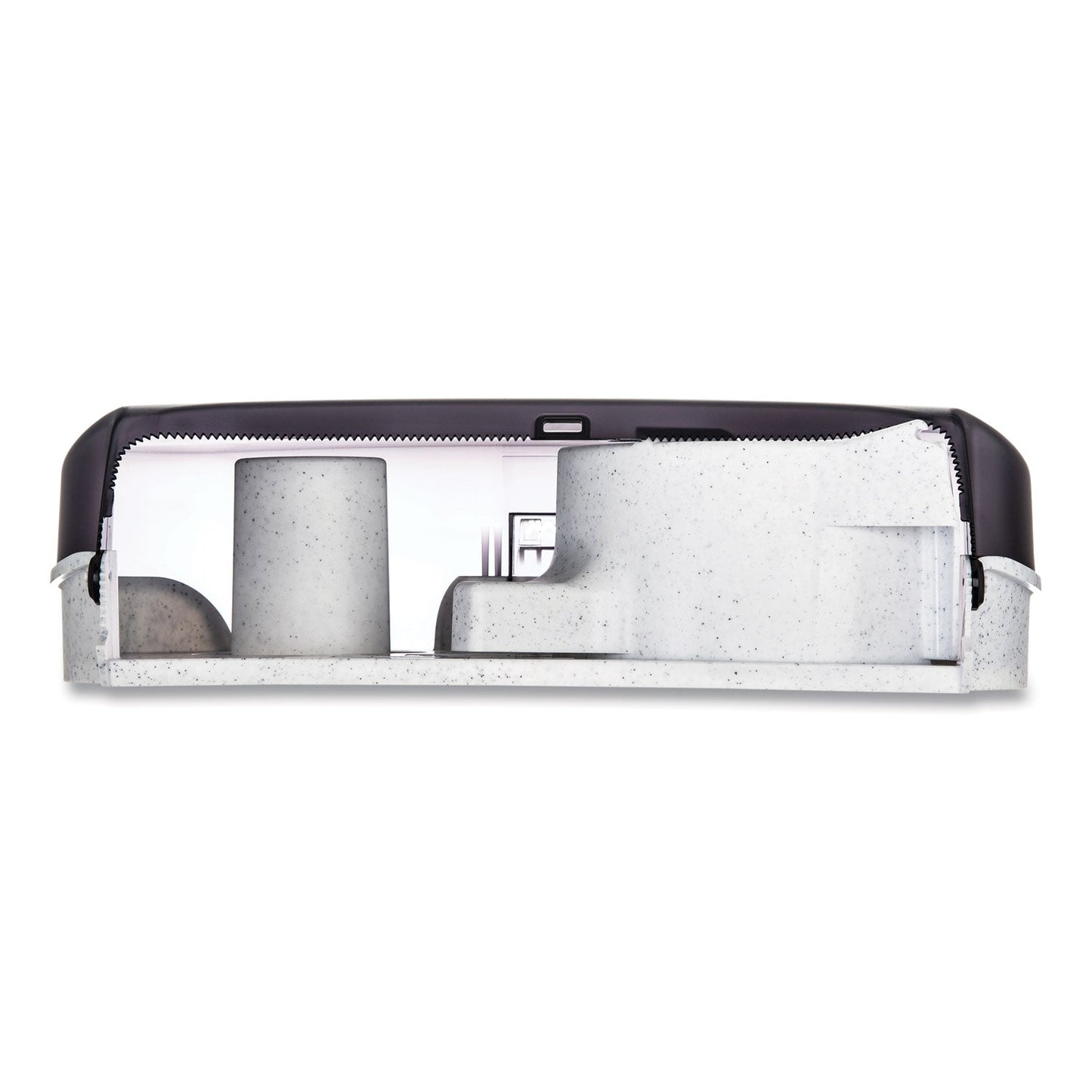 San Jamar Twin 9" Jumbo Tissue Dispenser, Classic, 19 x 5.25 x 12, Transparent Black Pearl