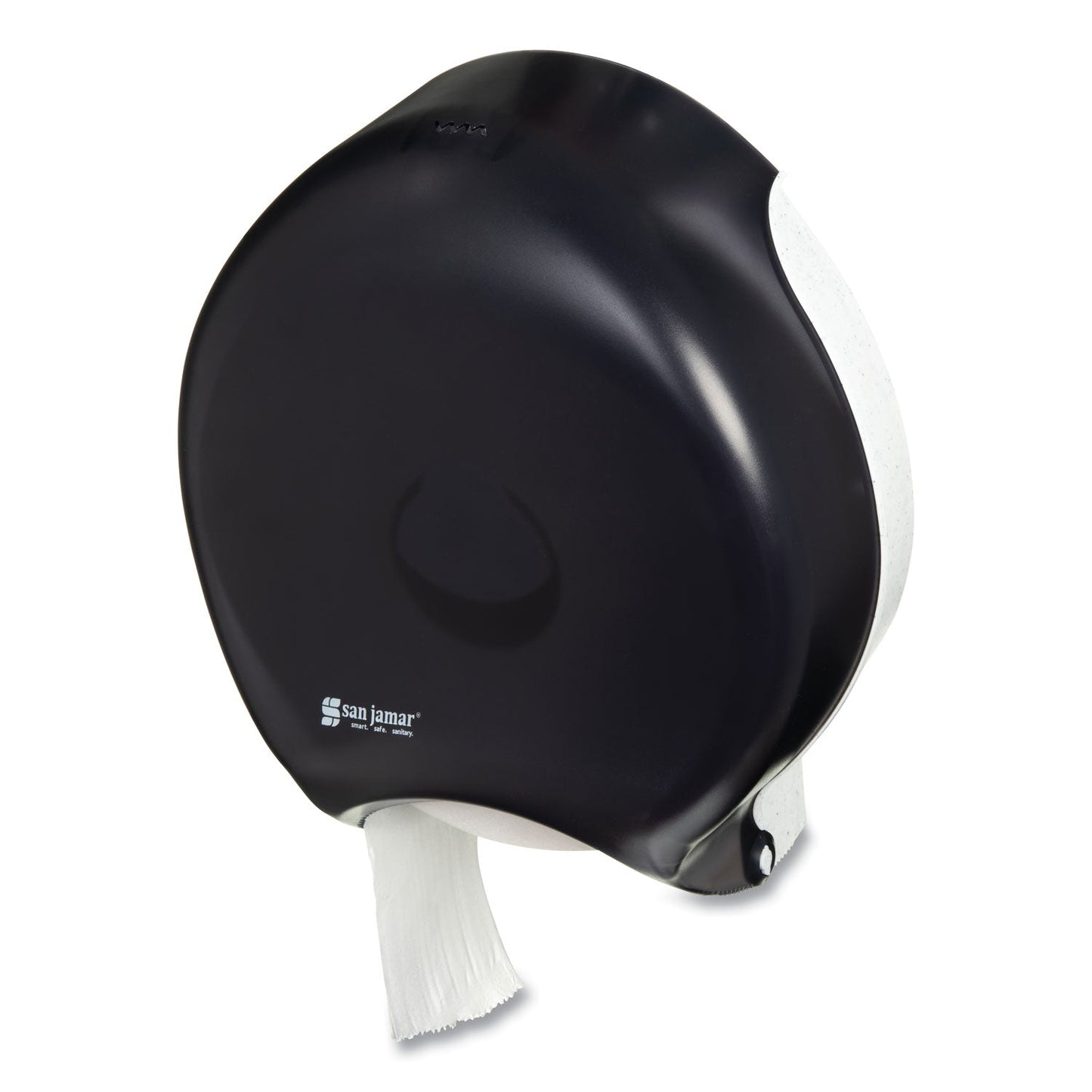 San Jamar Single 12" JBT Bath Tissue Dispenser, Classic, 1 Roll, 12.9 x 5.63 x 14.88, Transparent Black Pearl