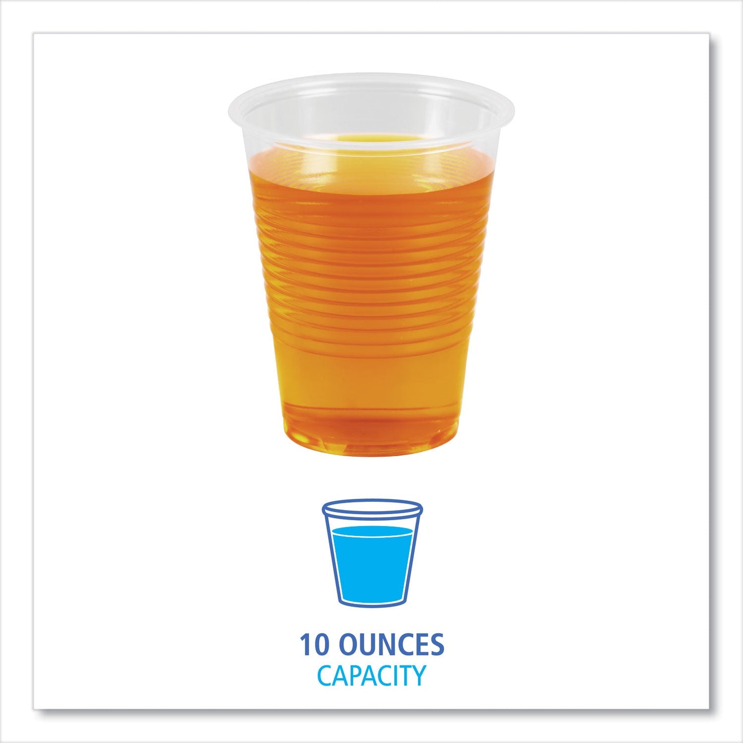 Boardwalk Translucent Plastic Cold Cups, 10 oz, Polypropylene, 100/Pack