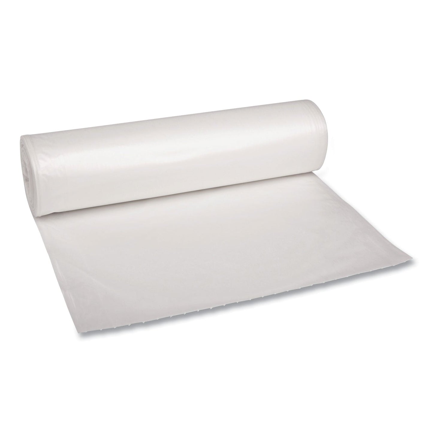 Boardwalk Low Density Repro Can Liners, 60 gal, 1.1 mil, 38" x 58", Clear, 10 Bags/Roll, 10 Rolls/Carton