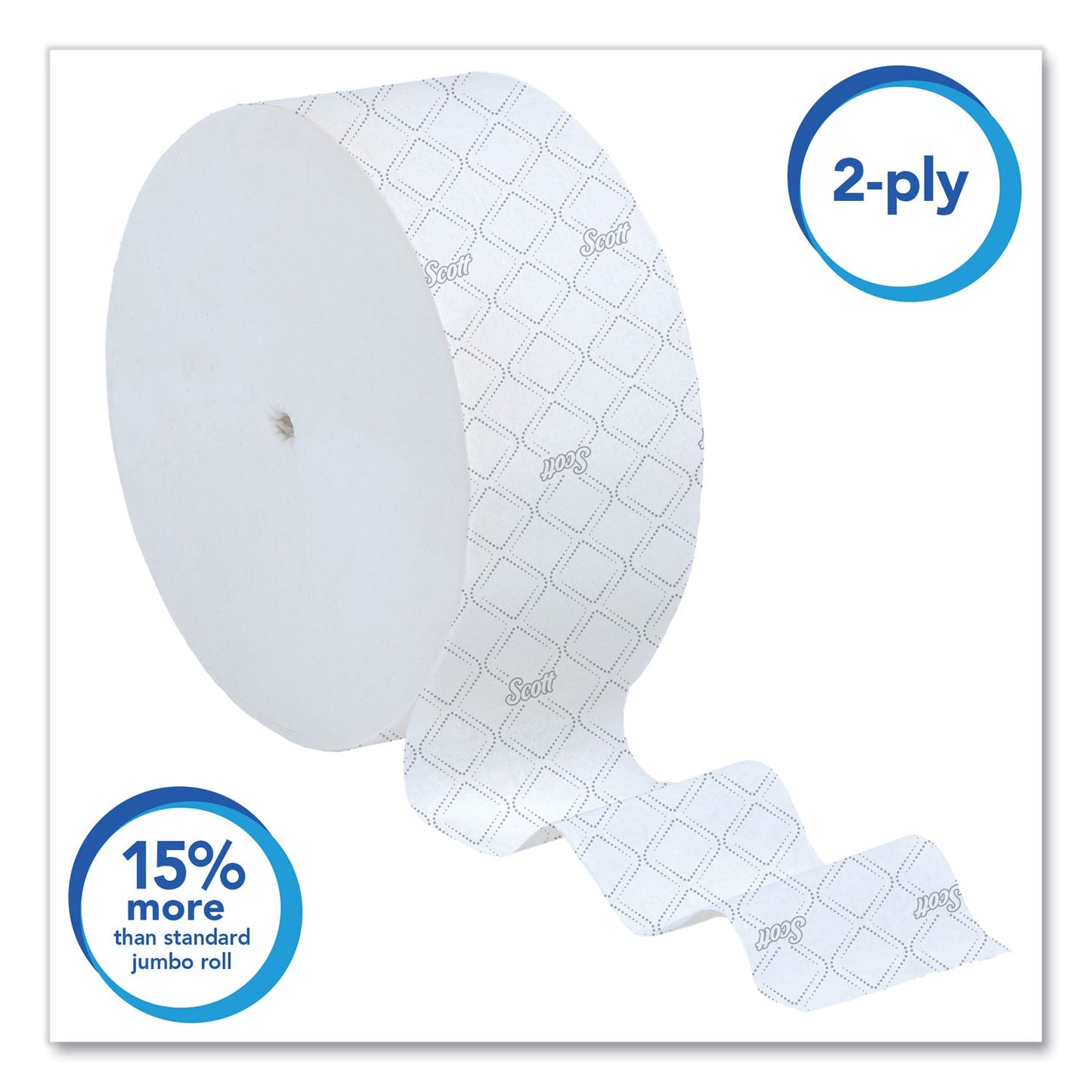 Scott Essential Coreless JRT, Septic Safe, 2-Ply, White, 3.75" x 1,150 ft, 12 Rolls/Carton