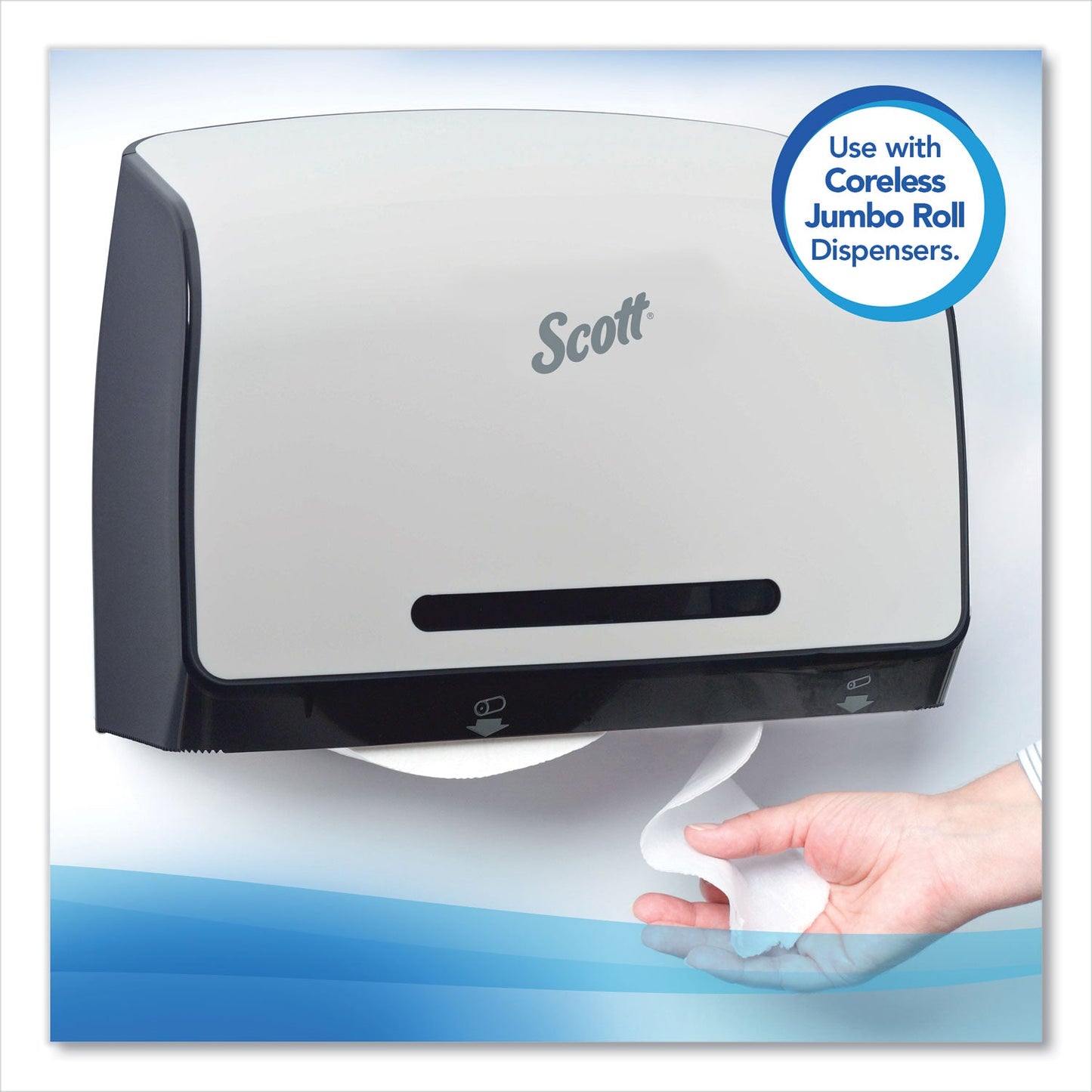 Scott Essential Coreless JRT, Septic Safe, 1-Ply, White, 3.75 x 2,300 ft, 12 Rolls/Carton
