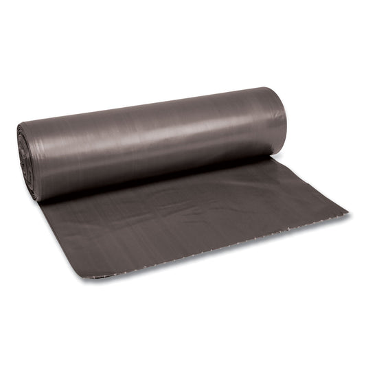 Boardwalk Low-Density Waste Can Liners, 56 gal, 1.1 mil, 43" x 47", Gray, 100/Carton