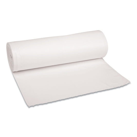 Boardwalk Low-Density Waste Can Liners, 60 gal, 0.6 mil, 38" x 58", White, 100/Carton