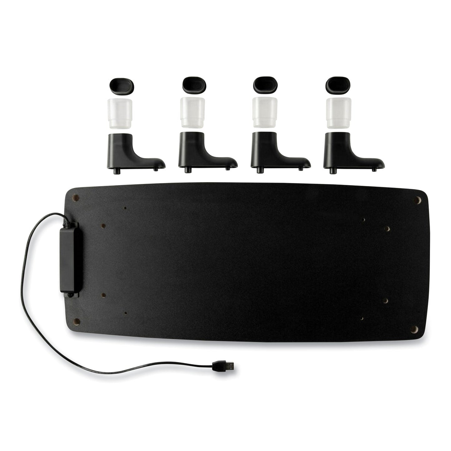 3M Monitor Stand MS100B, 21.6 x 9.4 x 2.7 to 3.9, Black/Clear, Supports 33 lb