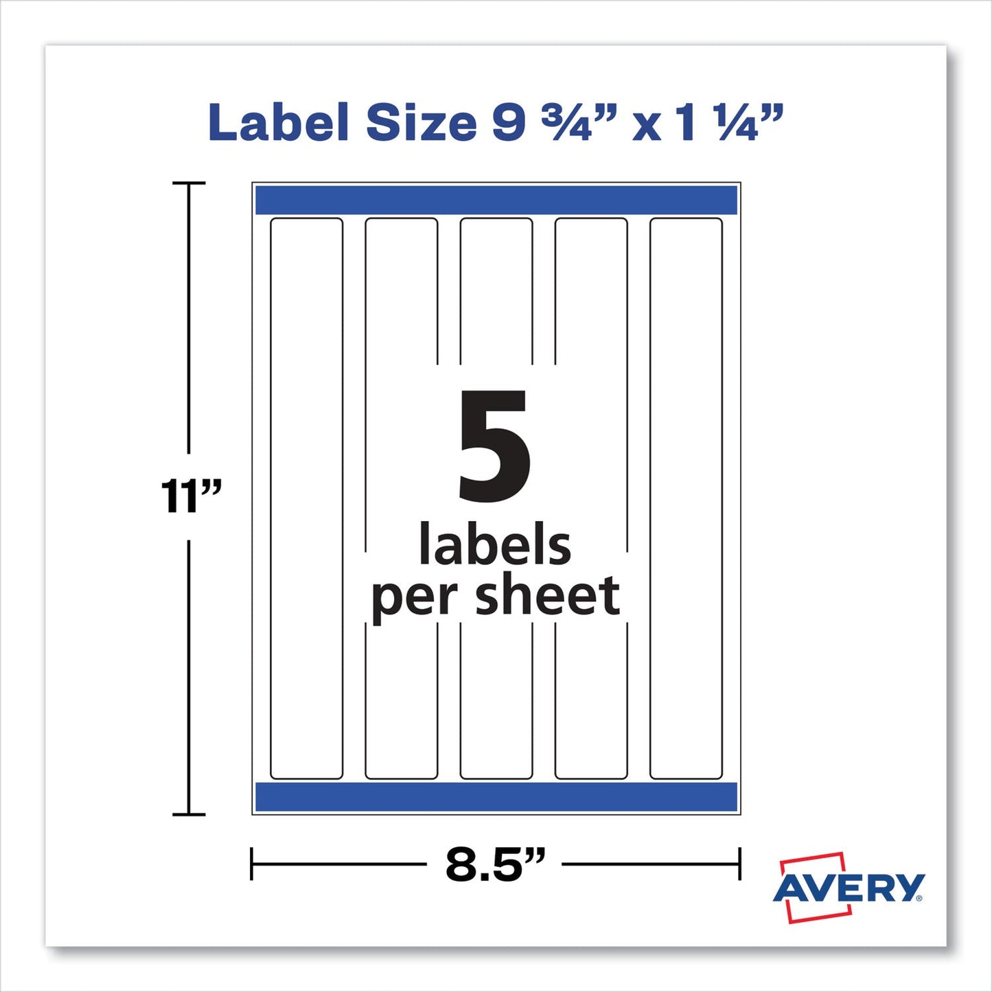 Avery Water-Resistant Wraparound Labels w/ Sure Feed, 9.75 x 1.25, White, 40/Pack