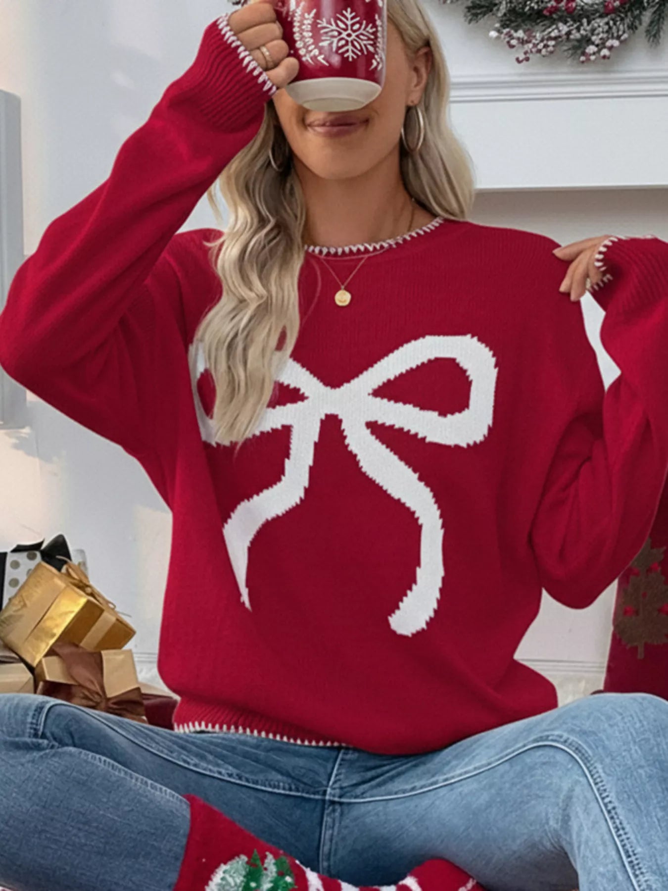 Bow Round Neck Sweater