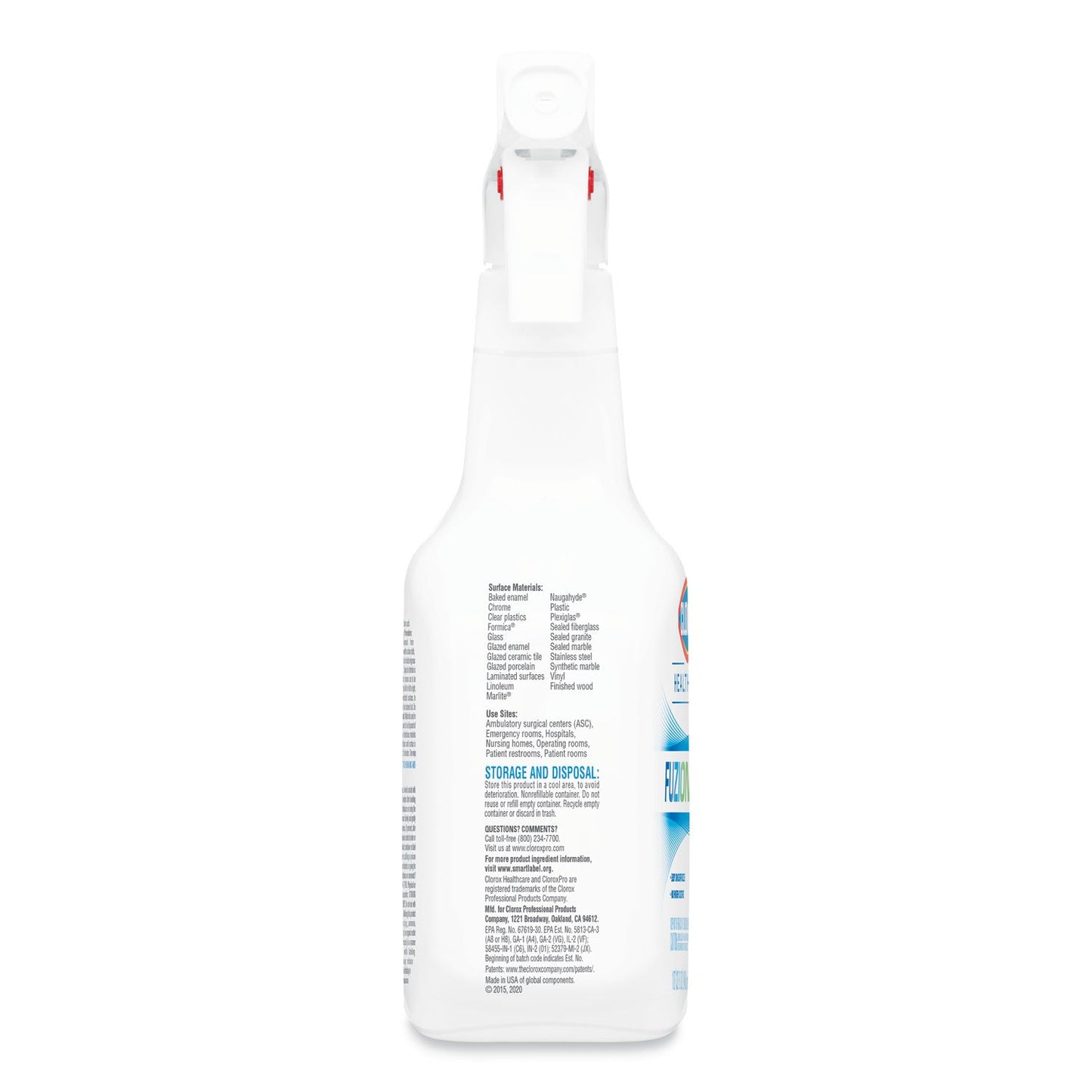 Clorox Fuzion Cleaner Disinfectant, Unscented, 32 oz Spray Bottle, 9/Carton