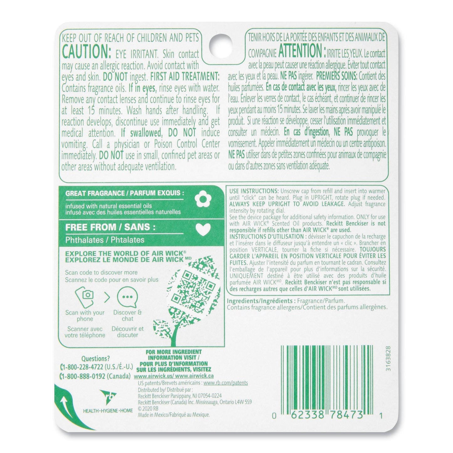 Air Wick Scented Oil Refill, Lavender and Chamomile, 0.67 oz, 2/Pack