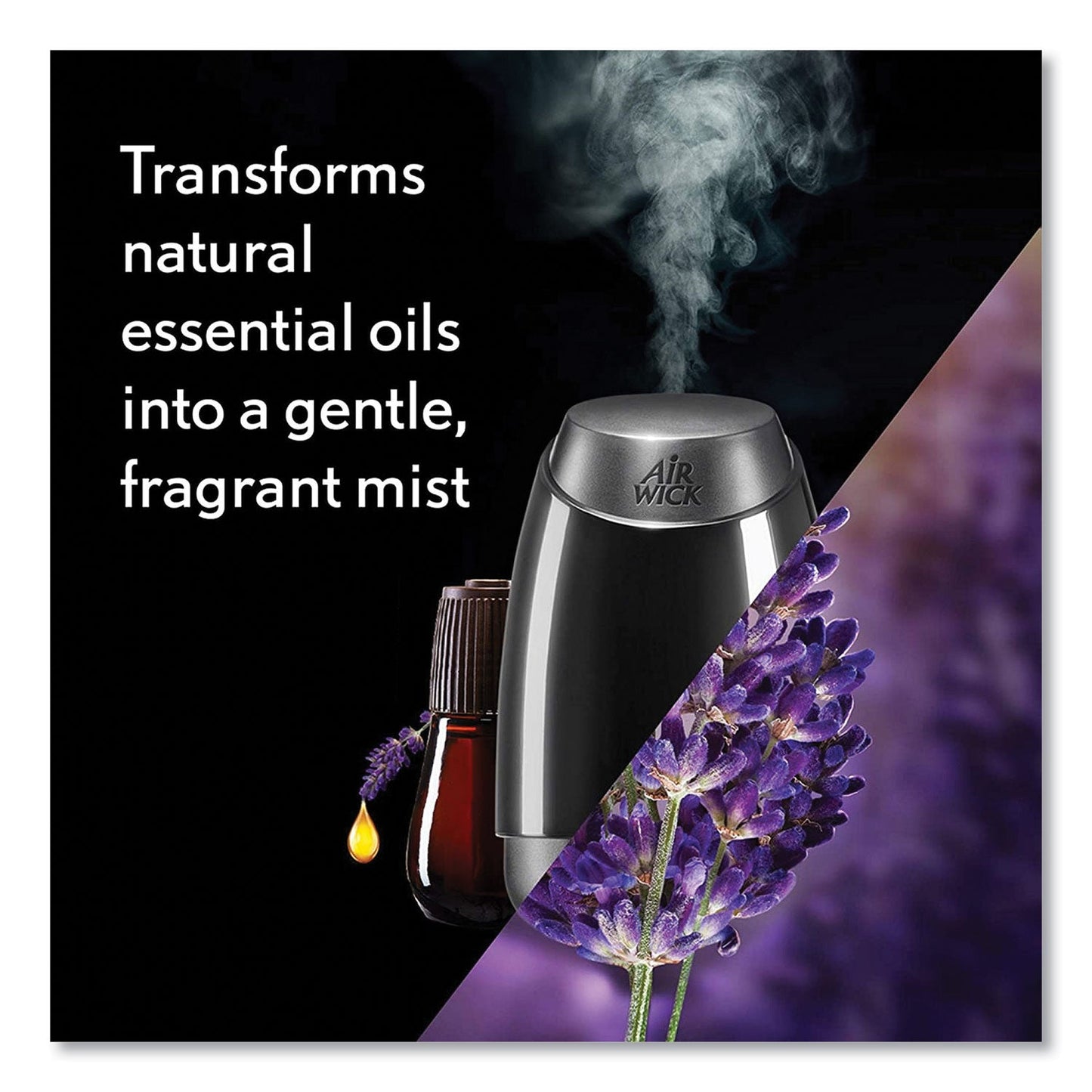 Air Wick Essential Mist Starter Kit, Lavender and Almond Blossom, 0.67 oz Bottle