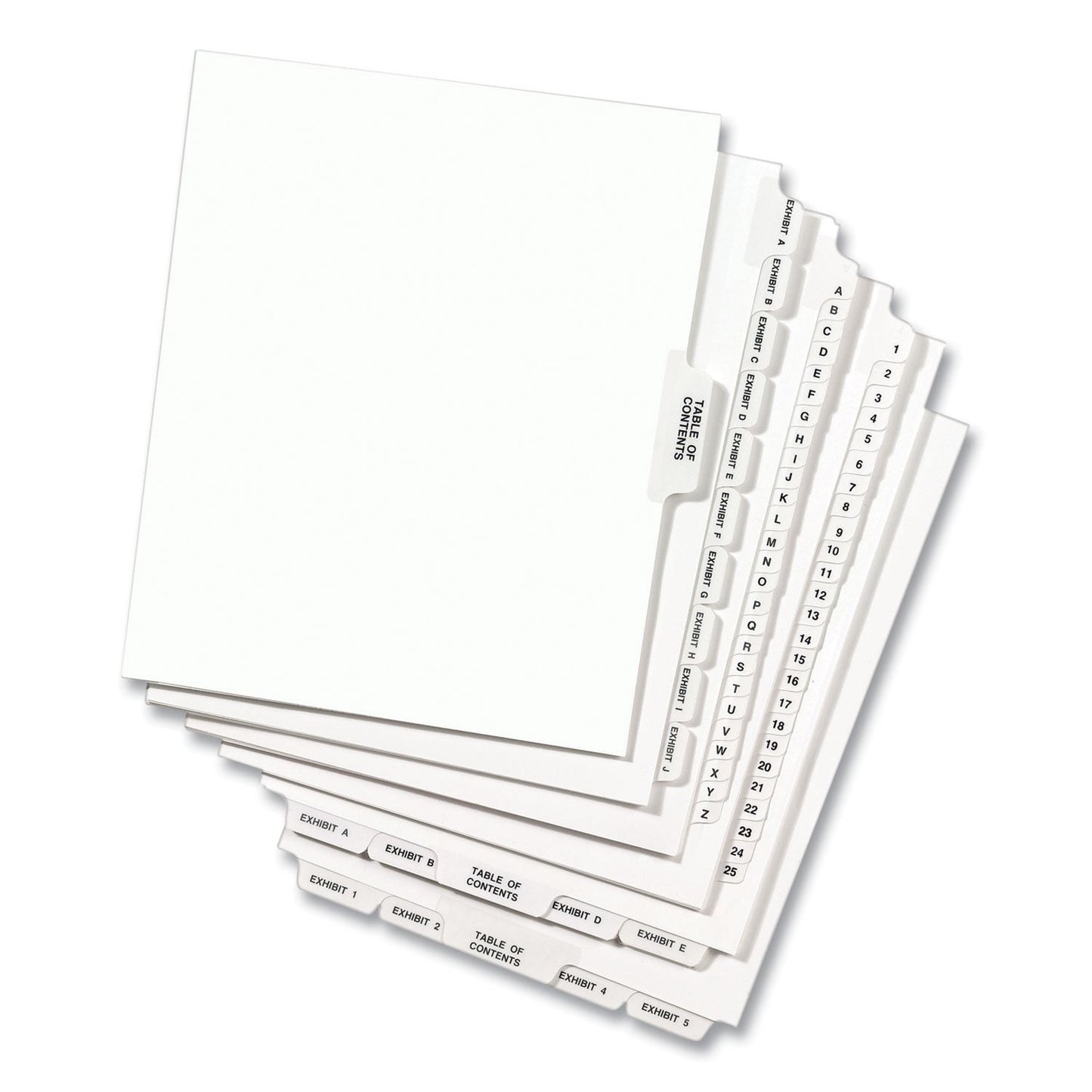 Avery Preprinted Legal Exhibit Side Tab Index Dividers, Avery Style, 25-Tab, 176 to 200, 11 x 8.5, White, 1 Set, (1337)