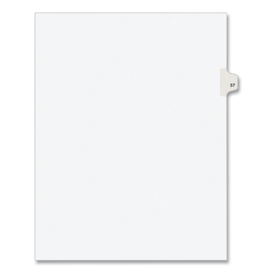Avery Preprinted Legal Exhibit Side Tab Index Dividers, Avery Style, 10-Tab, 57, 11 x 8.5, White, 25/Pack, (1057)