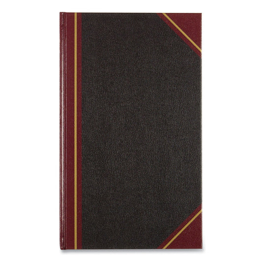 National Texthide Record Book, 1 Subject, Medium/College Rule, Black/Burgundy Cover, 14 x 8.5, 500 Sheets
