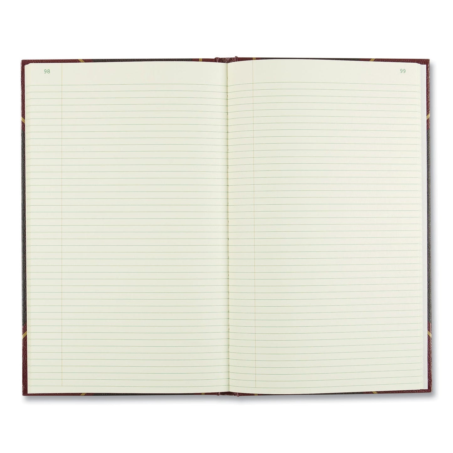 National Texthide Eye-Ease Record Book, Black/Burgundy/Gold Cover, 14.25 x 8.75 Sheets, 300 Sheets/Book
