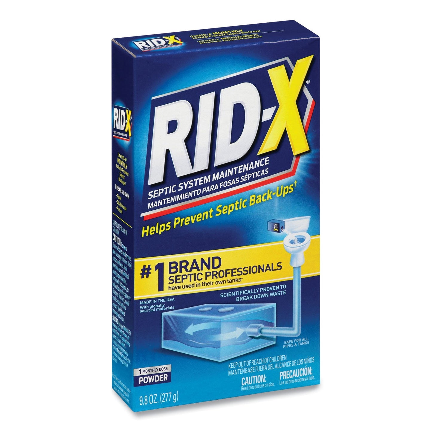 RID-X Septic System Treatment Concentrated Powder, 9.8 oz, 12/Carton