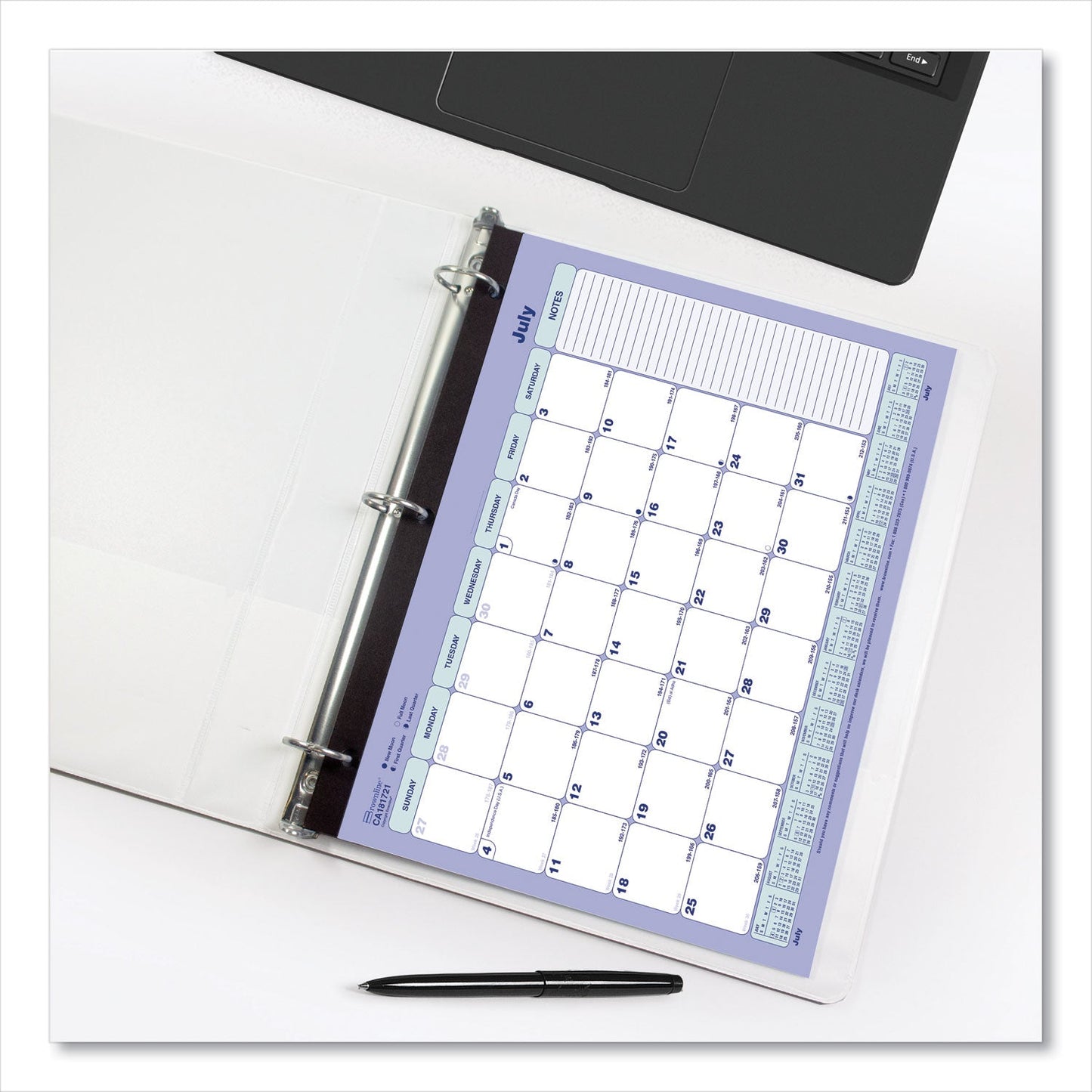 Brownline Academic 13-Month Desk Pad Calendar, 11 x 8.5, Black Binding, 13-Month (July to July): 2022 to 2023