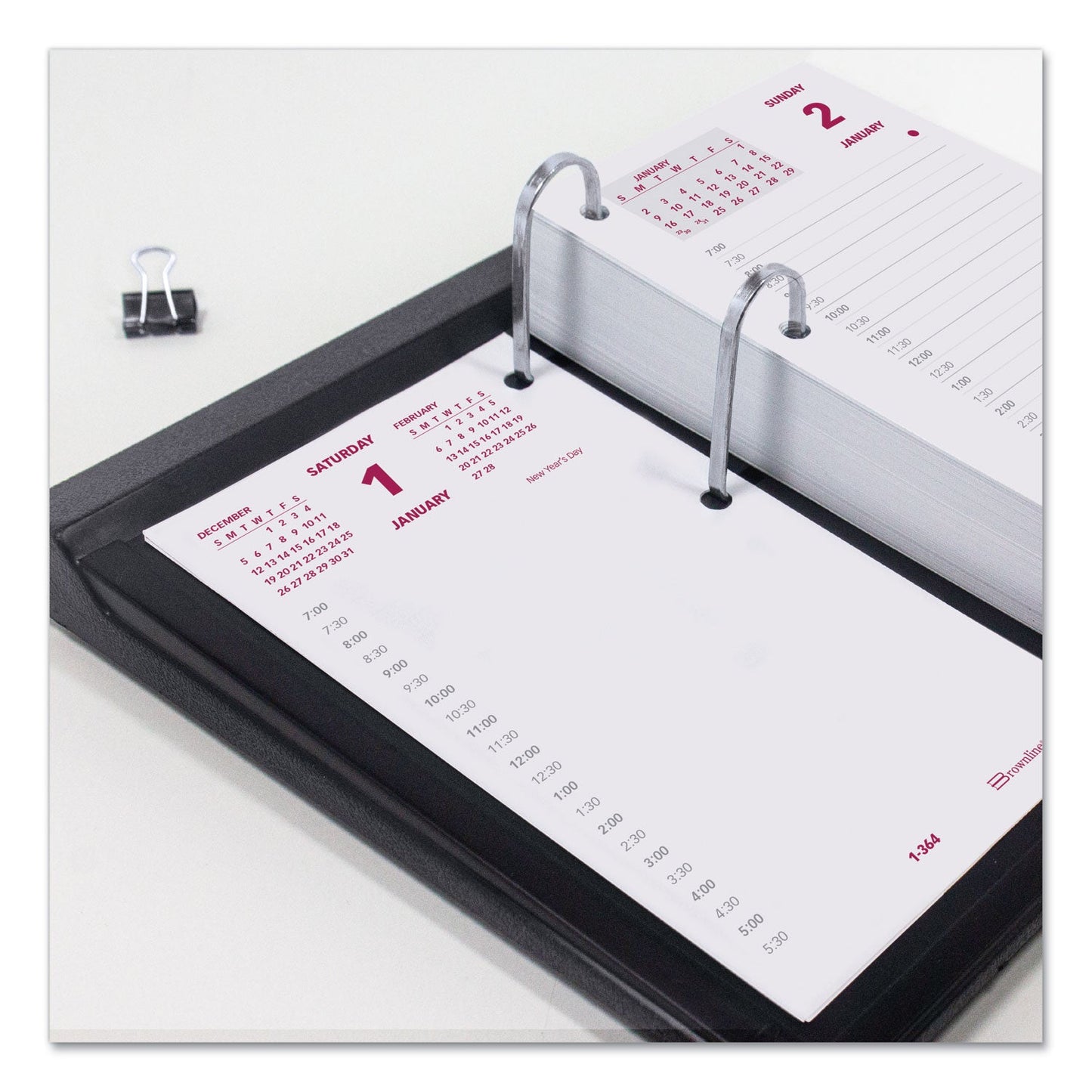 Brownline Daily Calendar Pad Refill, 6 x 3.5, White/Burgundy/Gray Sheets, 2023