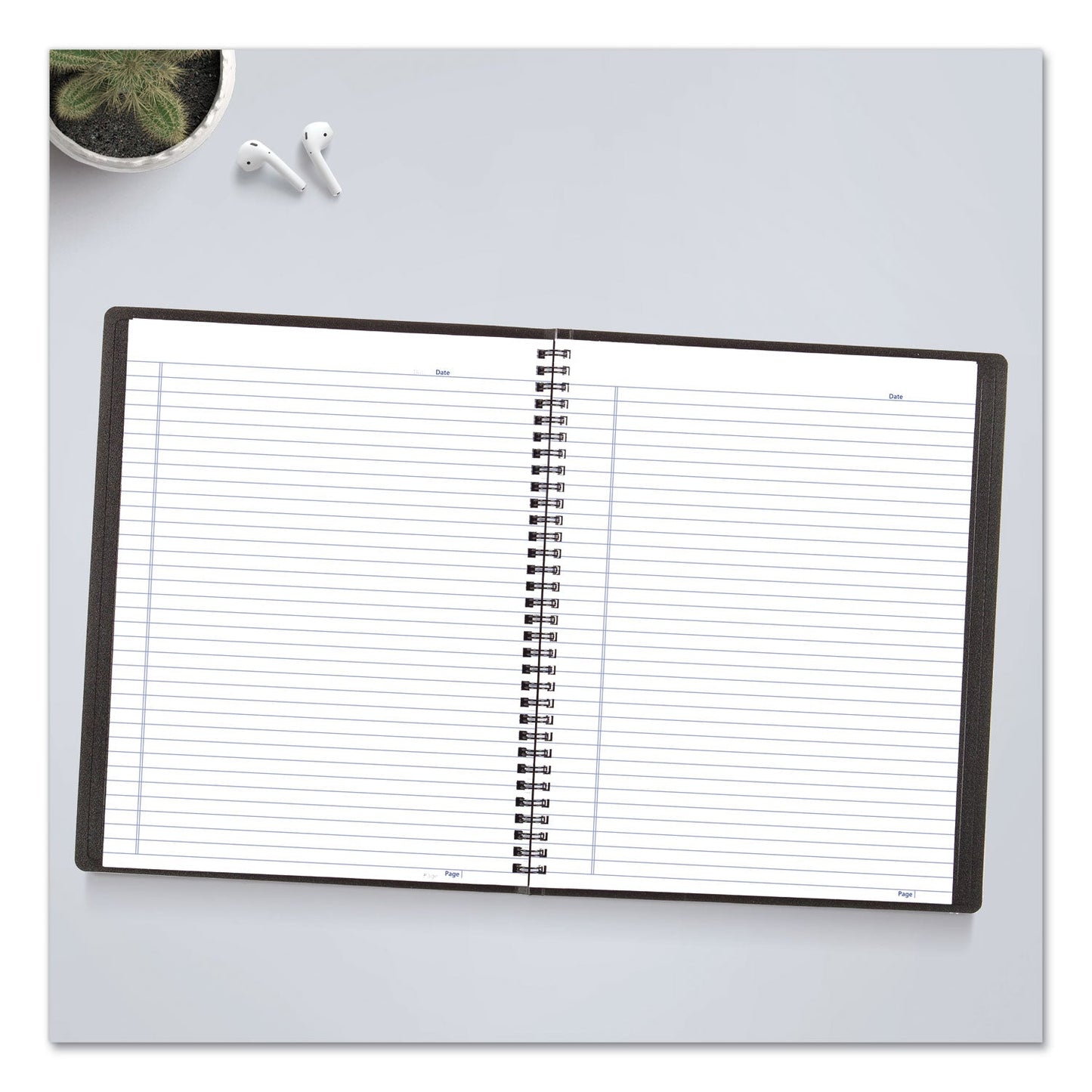 Blueline Duraflex Poly Notebook, 1 Subject, Medium/College Rule, Black Cover, 11 x 8.5, 80 Sheets