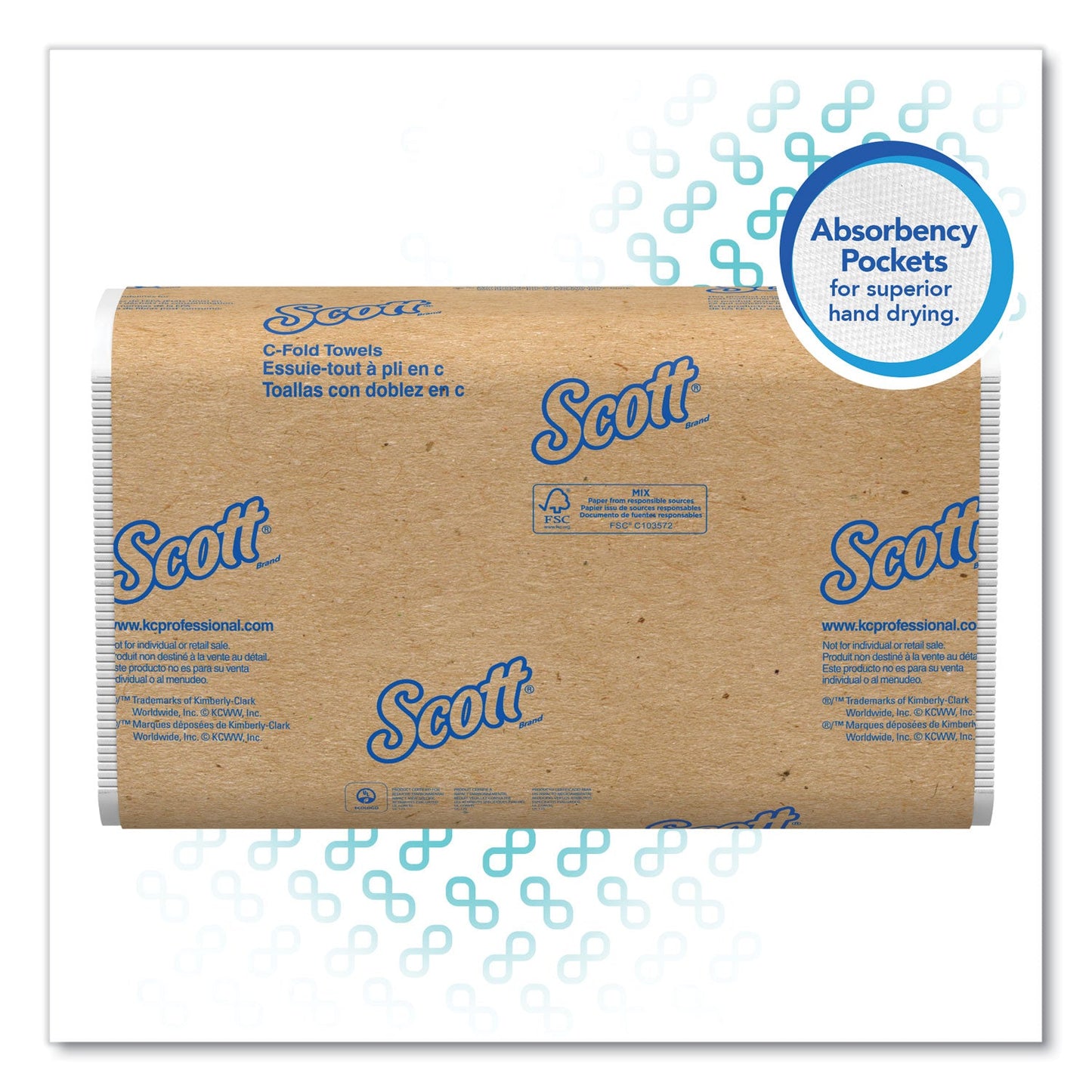 Scott Essential C-Fold Towels for Business, Absorbency Pockets, 10.13 x 13.15, White, 200/Pack, 12 Packs/Carton