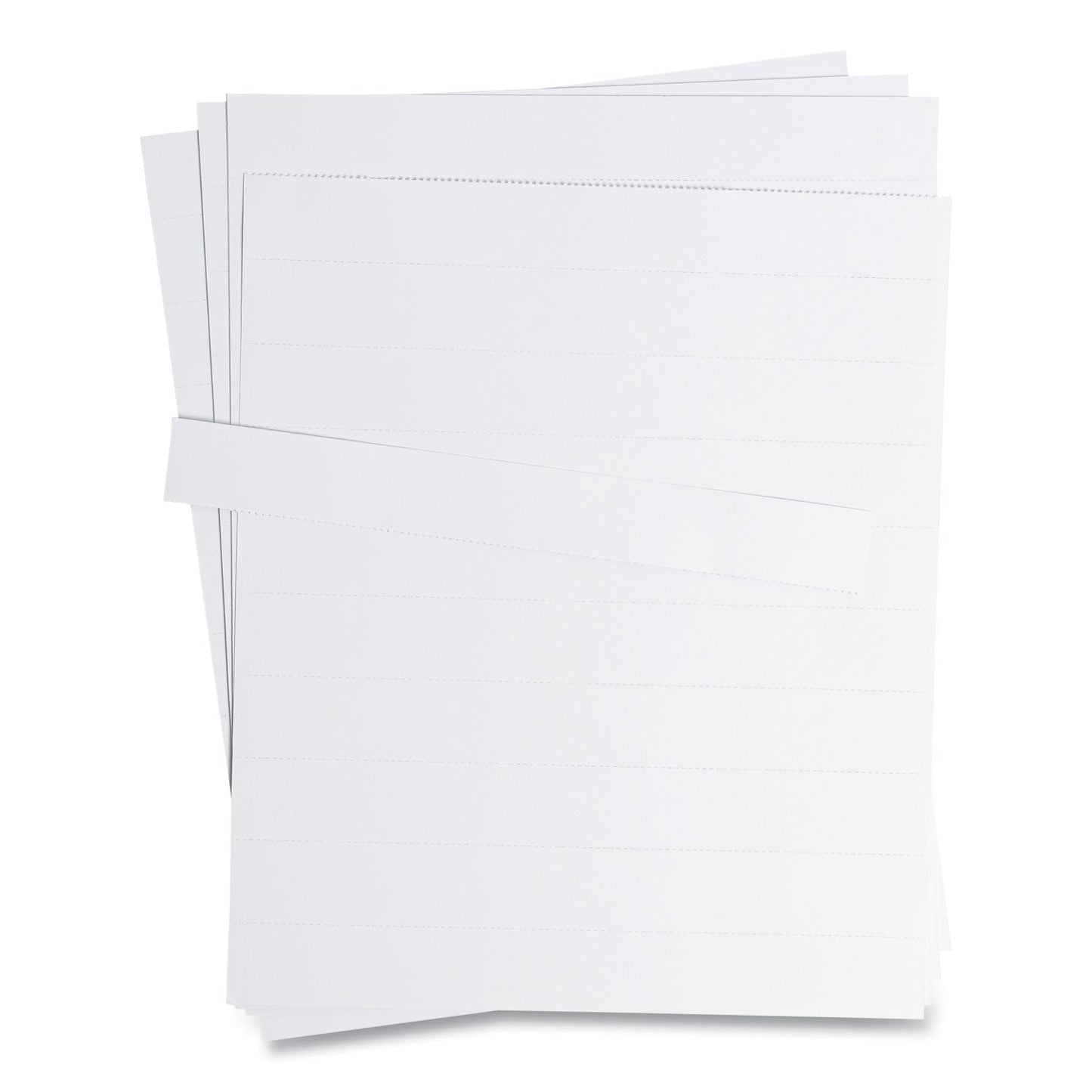 U Brands Data Card Replacement Sheet, 8.5 x 11 Sheets, Perforated at 2", White, 10/Pack