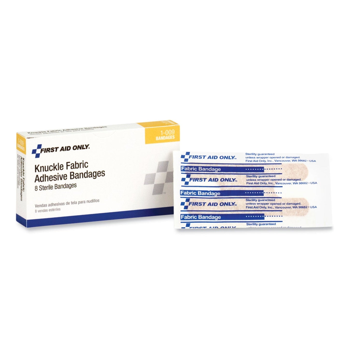 PhysiciansCare First Aid Fabric Knuckle Bandages, 8/Box