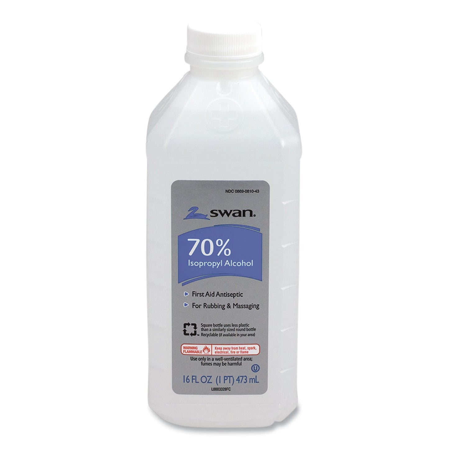 PhysiciansCare First Aid Kit Rubbing Alcohol, Isopropyl Alcohol, 16 oz Bottle