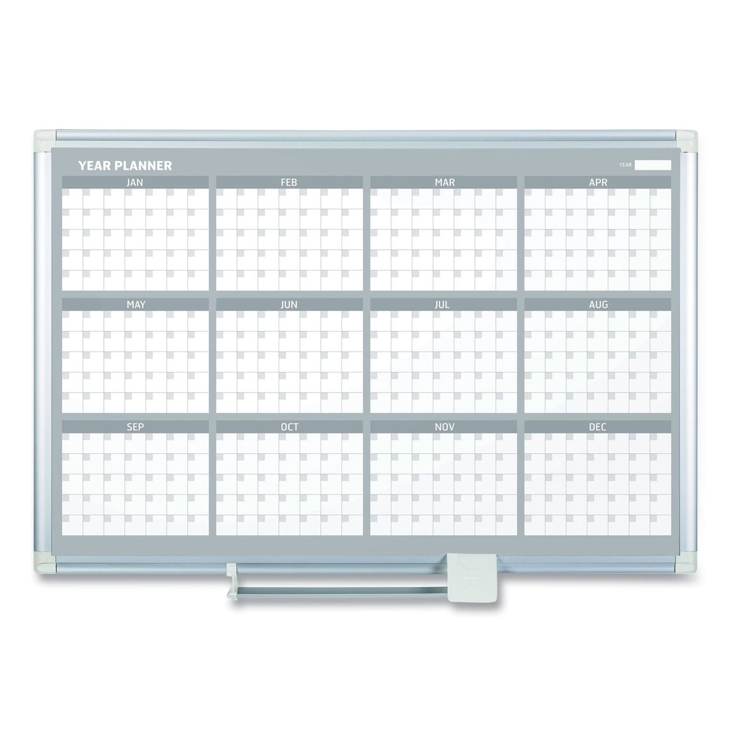 MasterVision 12 Month Year Planner, 36x24, Aluminum Frame