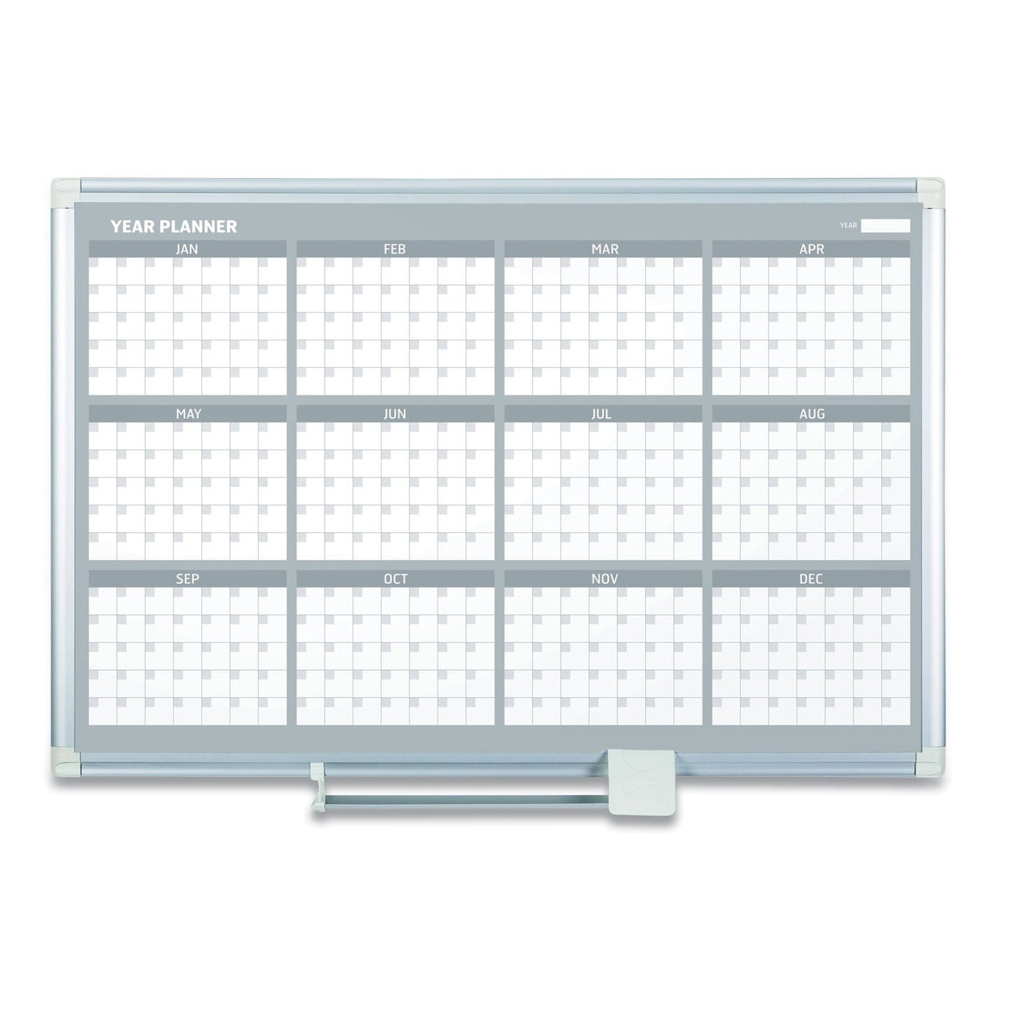 MasterVision 12 Month Planner, 48x36, Aluminum Frame