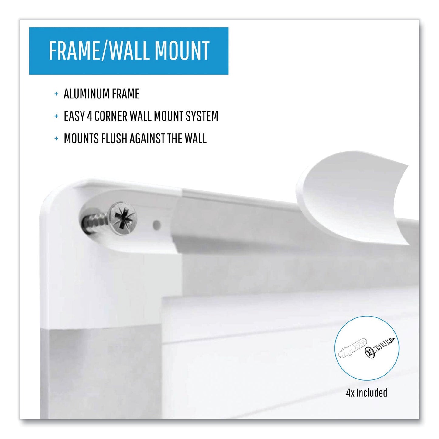 MasterVision Grid Planning Board, 1 x 2 Grid, 72 x 48, White/Silver