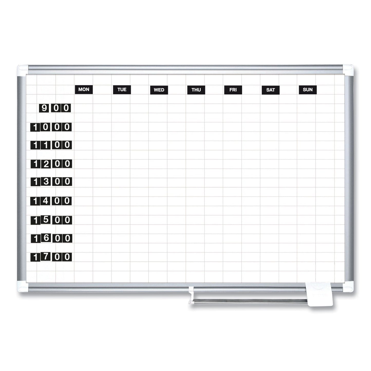 MasterVision Grid Planning Board, 1 x 2 Grid, 72 x 48, White/Silver