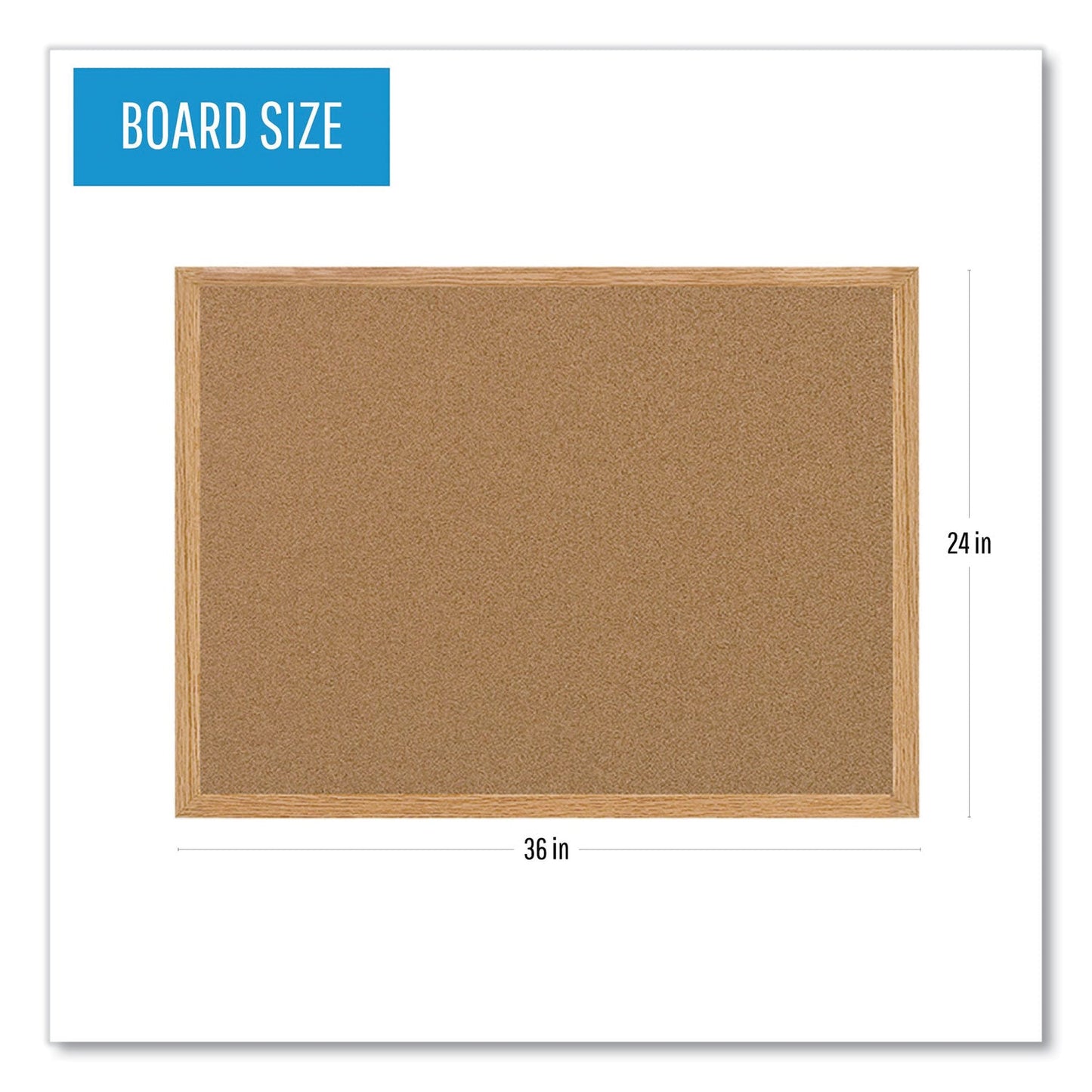 MasterVision Earth Cork Board, 24 x 36, Wood Frame
