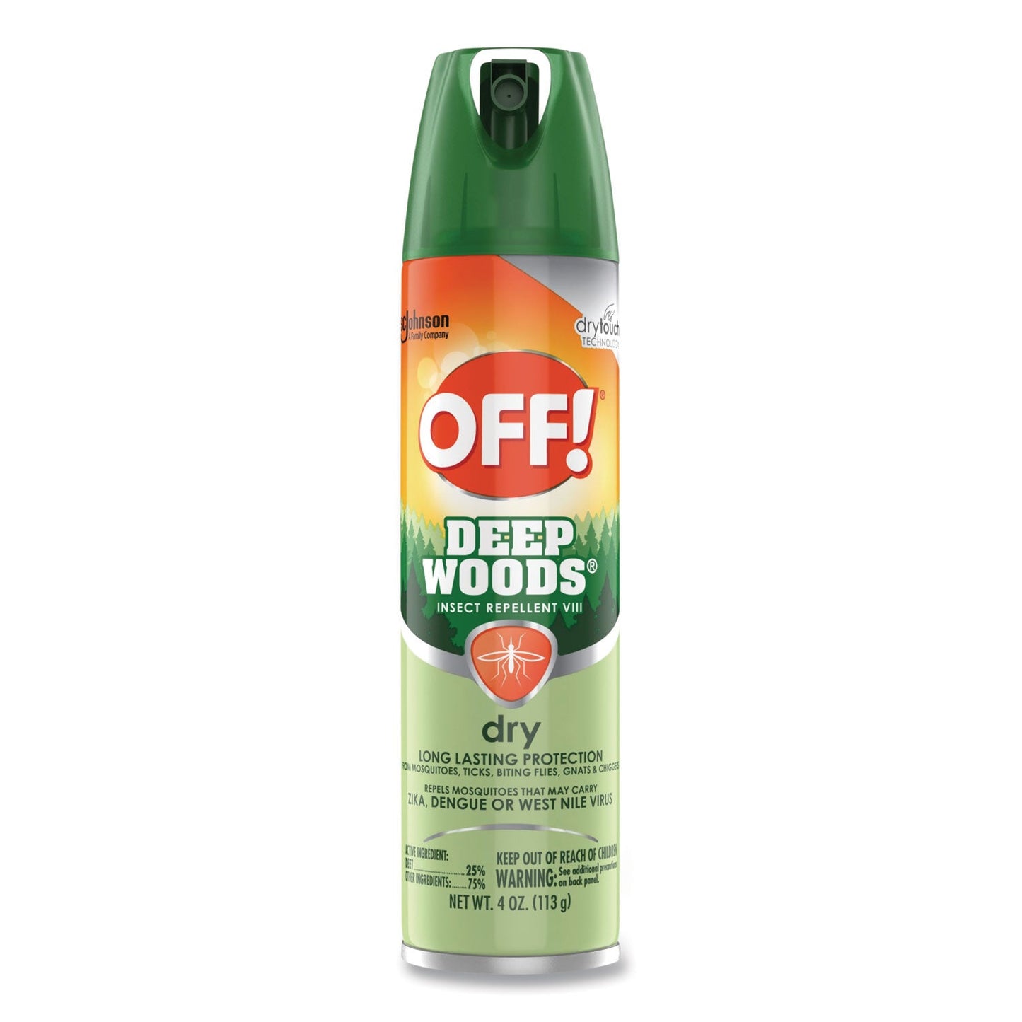 OFF! Deep Woods Dry Insect Repellent, 4 oz Aerosol Spray, Neutral, 12/Carton