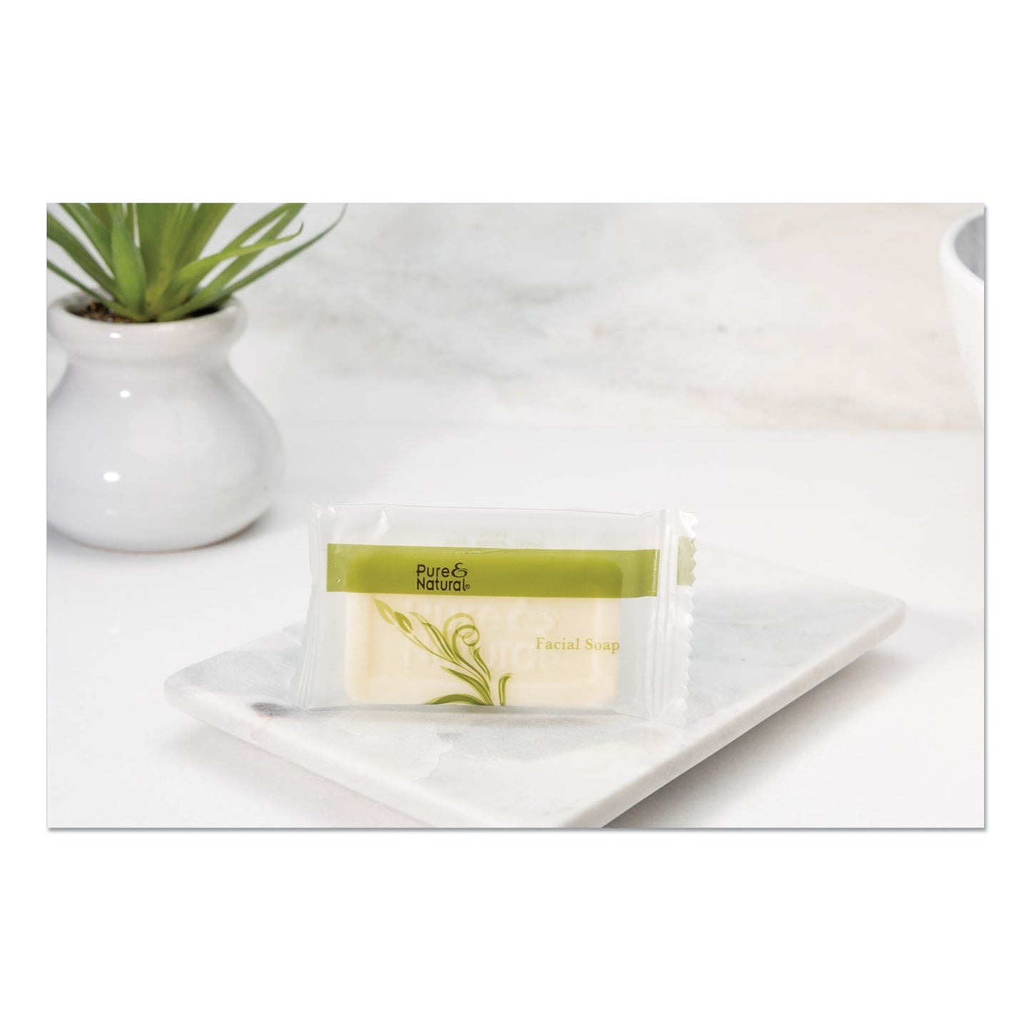 Pure & Natural Body and Facial Soap, Fresh Scent, # 3/4 Flow Wrap Bar, 1,000/Carton