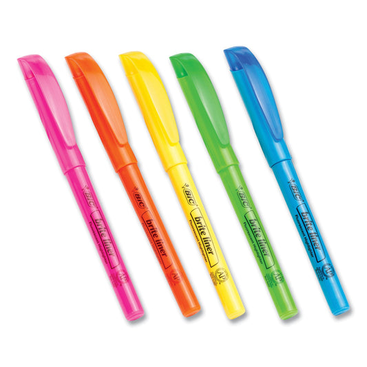 BIC Brite Liner Highlighter Value Pack, Assorted Ink Colors, Chisel Tip, Assorted Barrel Colors, 24/Set