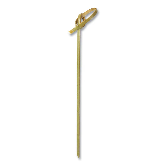 AmerCareRoyal Knotted Bamboo Pick, Olive Green, 4", 1000/Carton