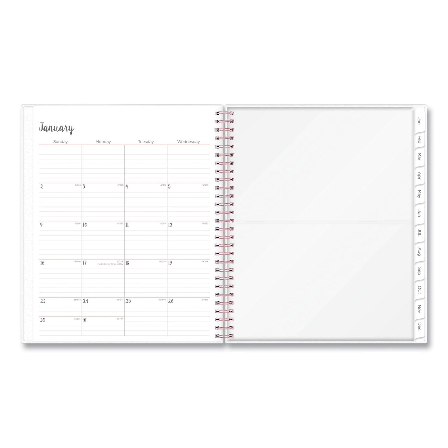 Blue Sky Joselyn Monthly Wirebound Planner, Joselyn Floral Artwork, 10 x 8, Pink/Peach/Black Cover, 12-Month (Jan to Dec): 2023