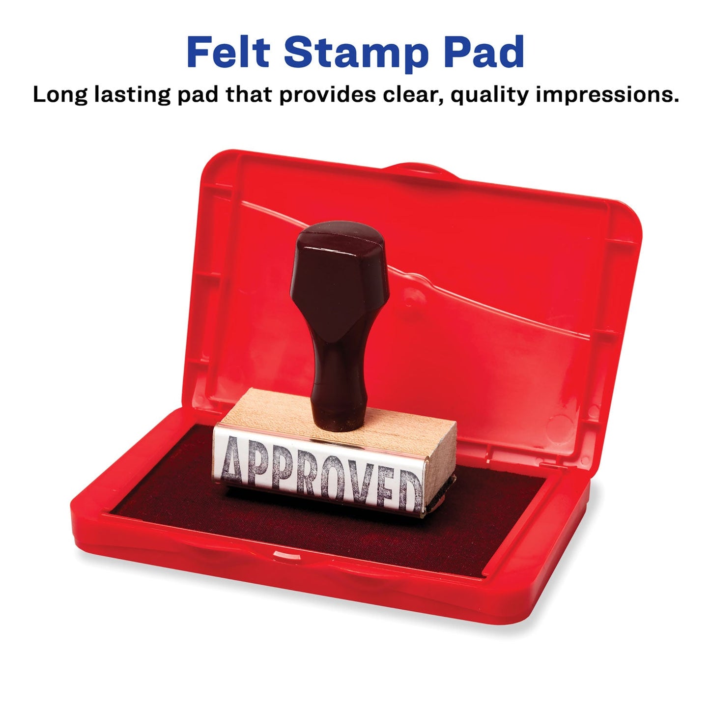 Carter's Pre-Inked Felt Stamp Pad, 4.25" x 2.75", Red