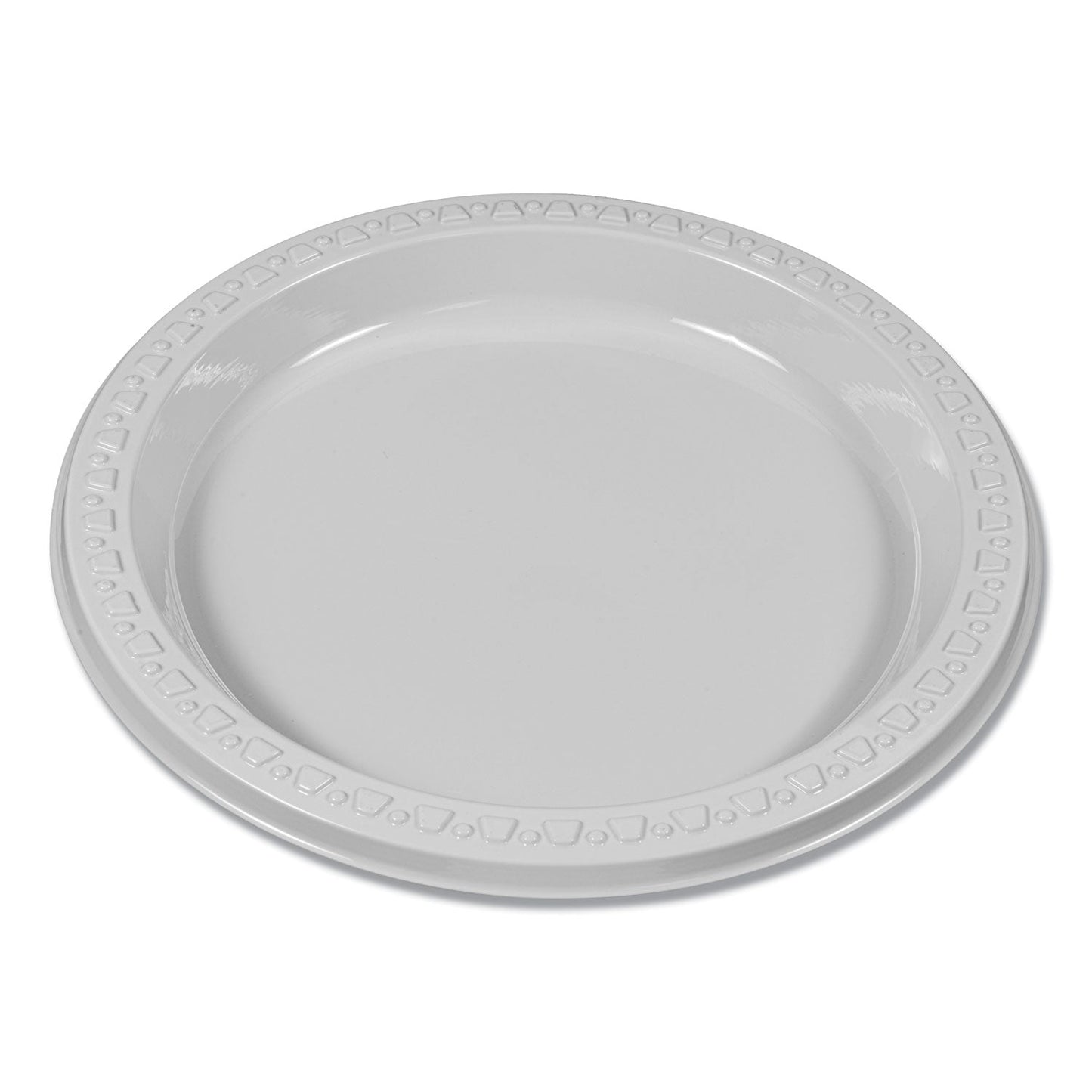 Tablemate Plastic Dinnerware, Plates, 7" dia, White, 125/Pack